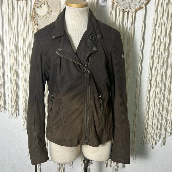 Mauritius Ombre Vegetable Tanned Leather Moto Jacket Size XL - Picture 6 of 16